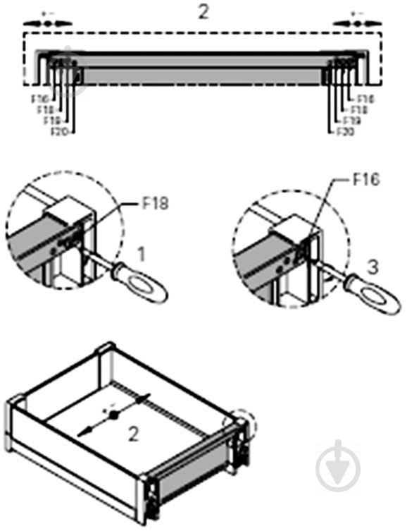 Выдвижной ящик Vibo CCTGM40EVGFO 400 мм графит/стекло (внутр.) Essence 46716 - фото 6