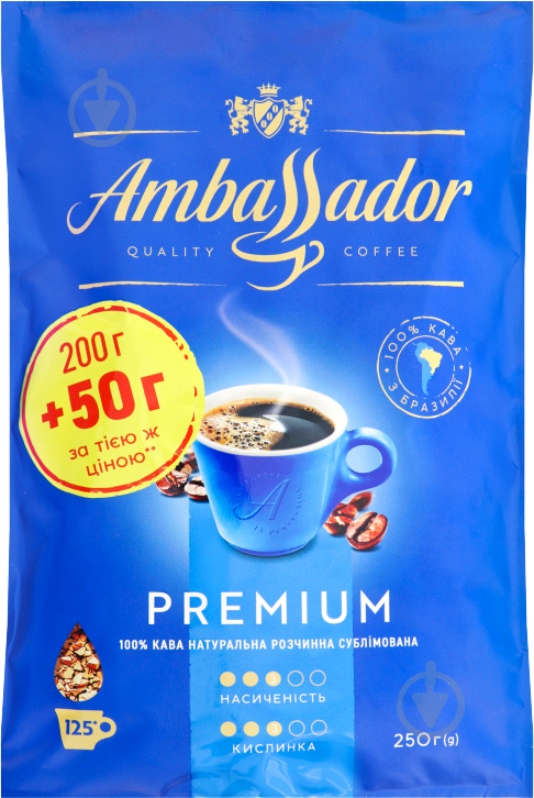 Кава розчинна Ambassador Premium пакет 250 г - фото 1