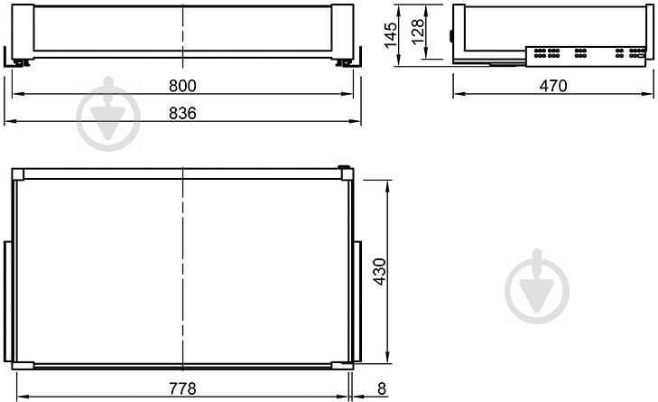 Выдвижной ящик Vibo CCTGM90EVGFO 900 мм графит/стекло (внутр.) Essence 46718 - фото 10