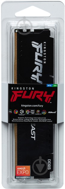 Оперативная память Kingston DDR5 SDRAM 16 GB (1x16GB) 6800 MHz (KF568C34BB-16) Fury Beast Black - фото 6