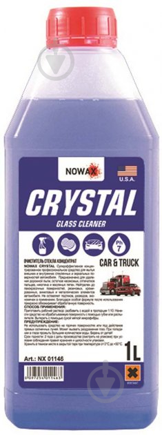 Омыватель стекла Nowax CRYSTAL Glass Cleaner NX01146 лето 1 л - фото 1