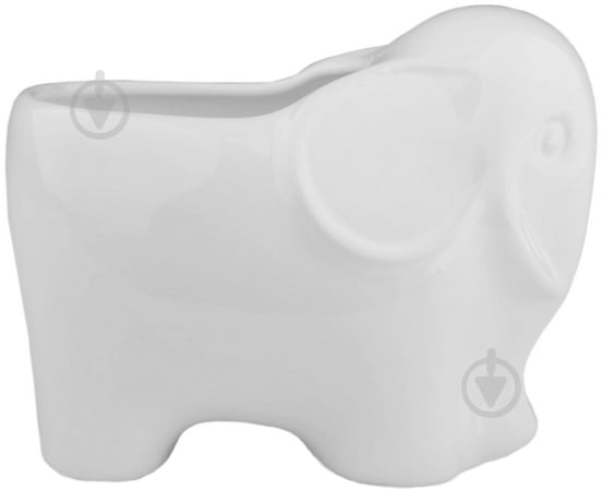 Кашпо керамічне Eterna 3106-11 слоненя фігурний білий - фото 1