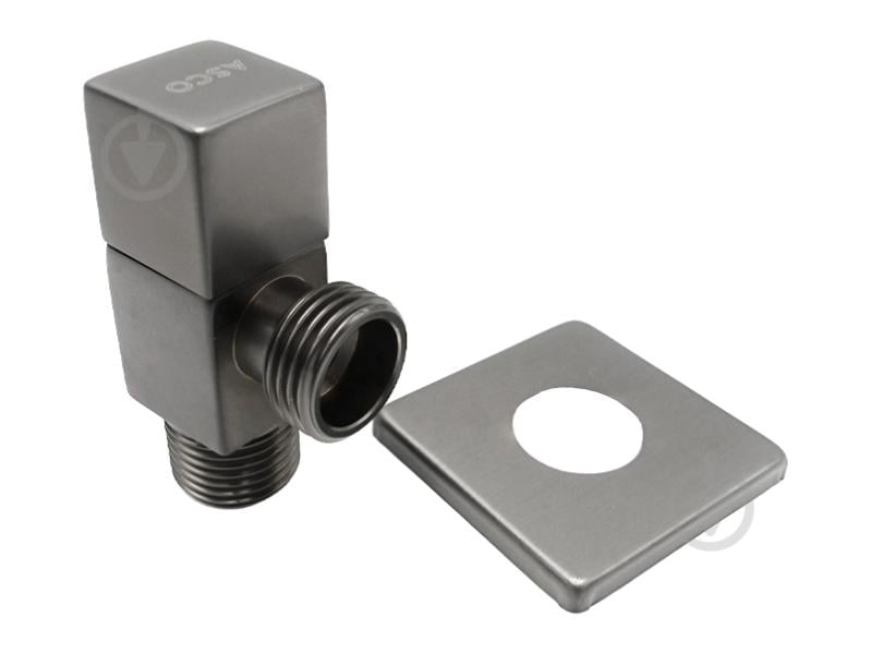 Кран угловой ASCO 1/2"х1/2" для сантехприборов Matte Gun Grey AS-AV-013 - фото 1 Кран угловой ASCO 1/2"х1/2" для сантехприборов Matte Gun Grey AS-AV-013 - фото 1