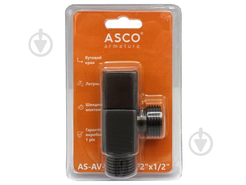 Кран угловой ASCO 1/2"х1/2" для сантехприборов Matte Gun Grey AS-AV-013 - фото 2 Кран угловой ASCO 1/2"х1/2" для сантехприборов Matte Gun Grey AS-AV-013 - фото 2