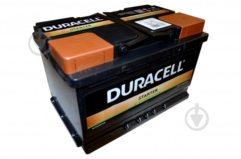 Аккумулятор автомобильный Duracell 72Ah 660A 12V «+» справа - фото 1