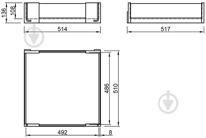 Полка для одежды Vibo ACRV55/62GMVGFО выдвижная 550-620 мм Venus 46746 графит - фото 3