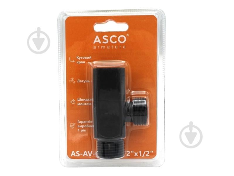 Кран угловой ASCO 1/2"х1/2" для сантехприборов Matte Black AS-AV-009 - фото 4 Кран угловой ASCO 1/2"х1/2" для сантехприборов Matte Black AS-AV-009 - фото 4