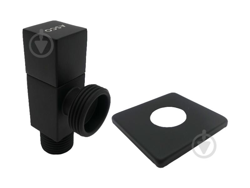 Кран угловой ASCO 1/2"х3/4" для сантехприборов Matte Black AS-AV-010 - фото 1 Кран угловой ASCO 1/2"х3/4" для сантехприборов Matte Black AS-AV-010 - фото 1