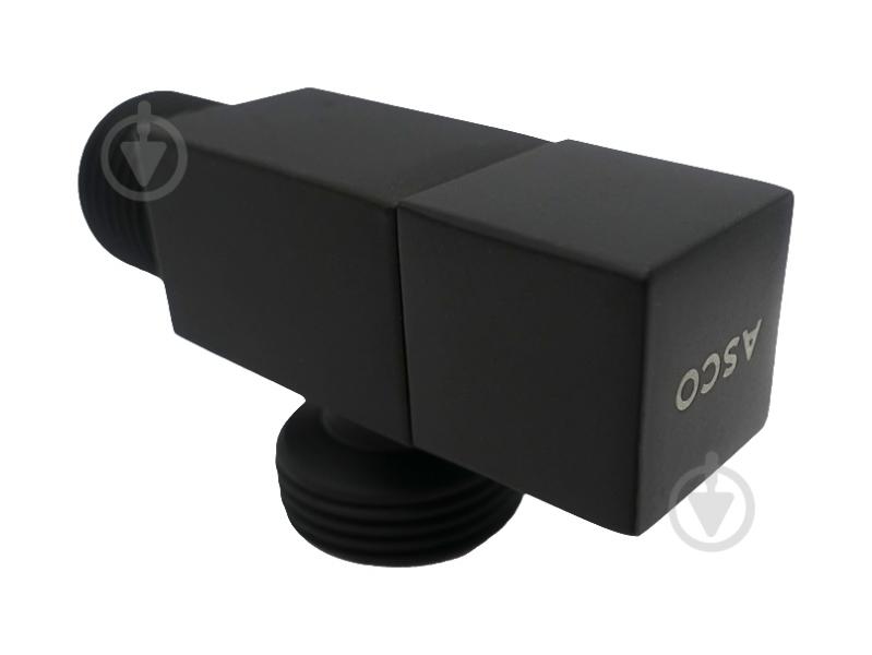 Кран угловой ASCO 1/2"х3/4" для сантехприборов Matte Black AS-AV-010 - фото 3 Кран угловой ASCO 1/2"х3/4" для сантехприборов Matte Black AS-AV-010 - фото 3