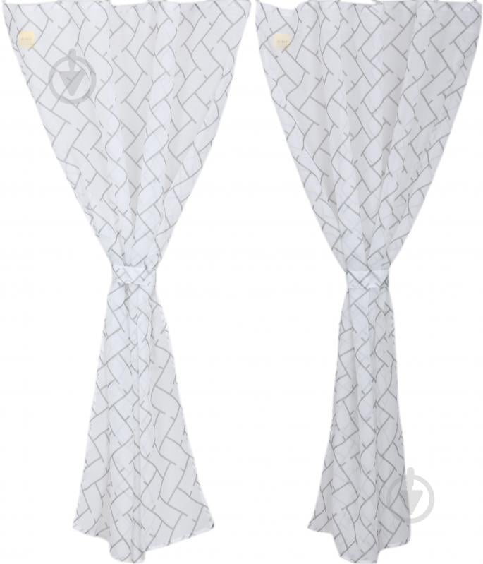 Тюль кухонна Tiles 2 шт. з прихватами білий 140х160 см La Nuit - фото 2