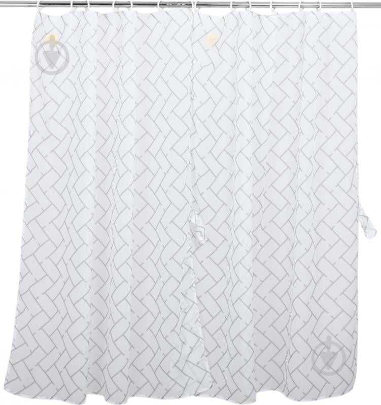 Тюль кухонна Tiles 2 шт. з прихватами білий 140х160 см La Nuit - фото 1