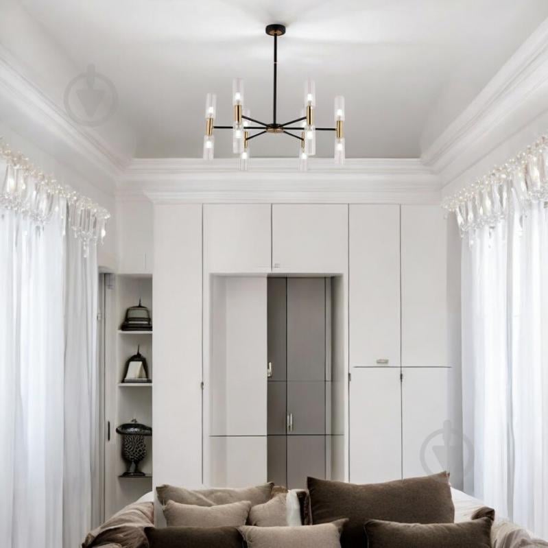 Люстра WunderLicht Florida 12xG9 черный с золотистым КК7433-412 - фото 4