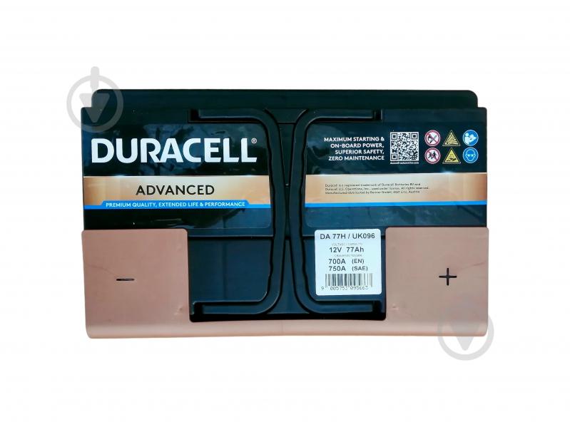 Аккумулятор автомобильный Duracell 77Ah 700A 12V «+» справа - фото 3