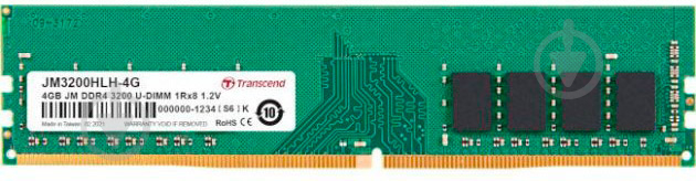 Оперативна пам'ять Transcend DDR4 SDRAM 4 GB (1x4GB) 3200 MHz (JM3200HLH-4G) - фото 1