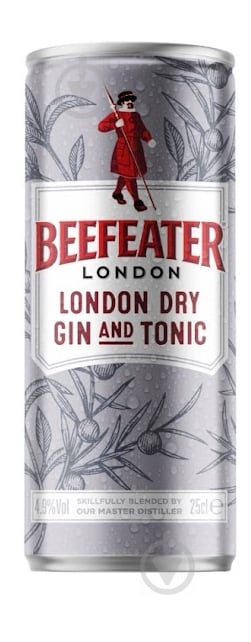 Слабоалкогольний напій Beefeater Gin&Tonic London Dry, 4,9% 0.25л ж/б 0,25 л - фото 1