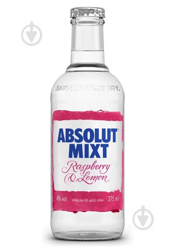 Слабоалкогольний напій Absolut MIXT RASPBERRY&LEMON 4,0% 0,275 л - фото 1