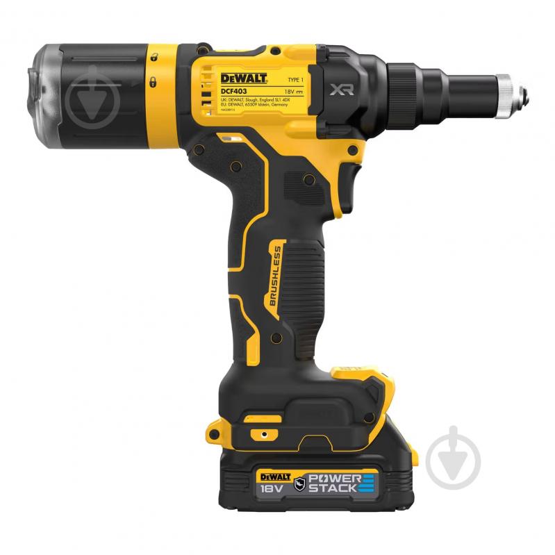 Заклепочник аккумуляторный DeWalt DCF403E1GT - фото 3