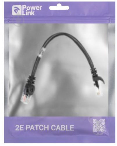 Патч-корд 2E Cat 5e,UTP,RJ45, 26AWG ,7/0.16 CCA, PVC 0,2 м черный - фото 3