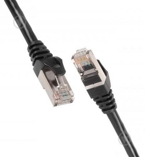 Патч-корд 2E Cat 5e,UTP,RJ45, 26AWG ,7/0.16 CCA, PVC 0,2 м черный - фото 1