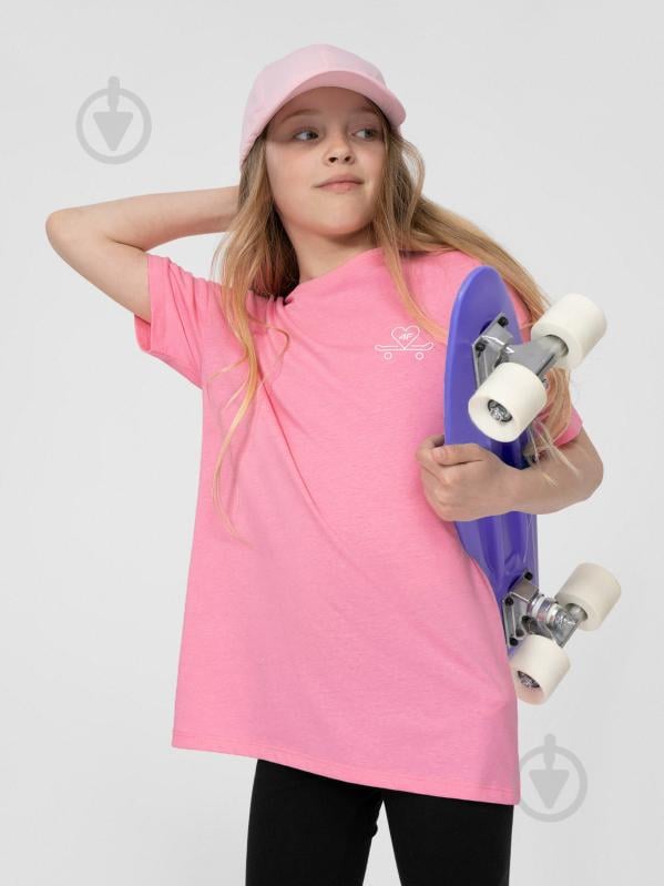 Футболка 4F K SKATE GIRL SS22 4FJSS22TTSHF078-54N р.128 рожевий - фото 1