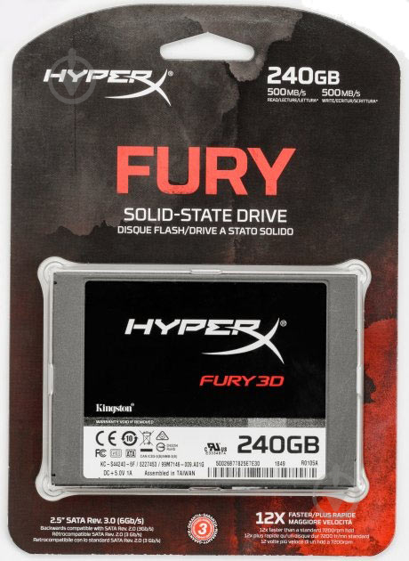 SSD-накопитель HyperX Fury 3D 240GB 2,5" SATA III 3D NAND (KC-S44240-6F) - фото 5