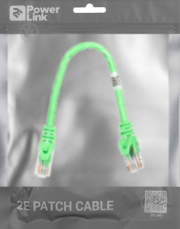 Патч-корд 2E Cat 6 UTP RJ45 26AWG 7/0.16 Cu 2E-PC6COP-020GRN 0,2 м зеленый - фото 3