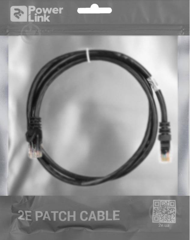 Патч-корд 2E Cat 6 UTP RJ45 26AWG 7/0.16 Cu 2E-PC6COP-100BK 1 м черный - фото 3