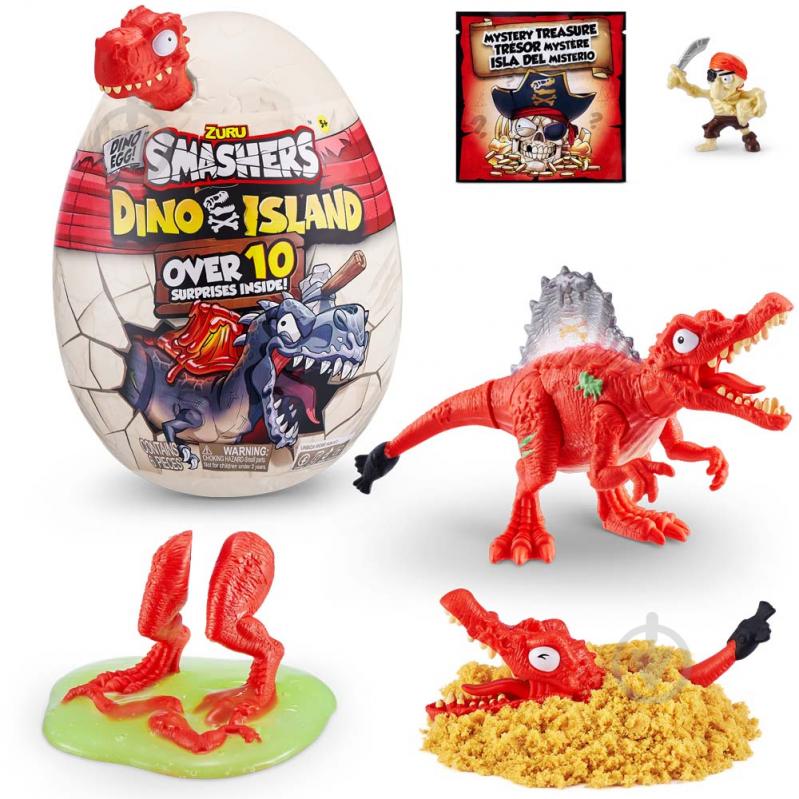 Игровой набор Smashers Dino Island Surprise Mini Egg RED Spinosaurus 7486B - фото 1