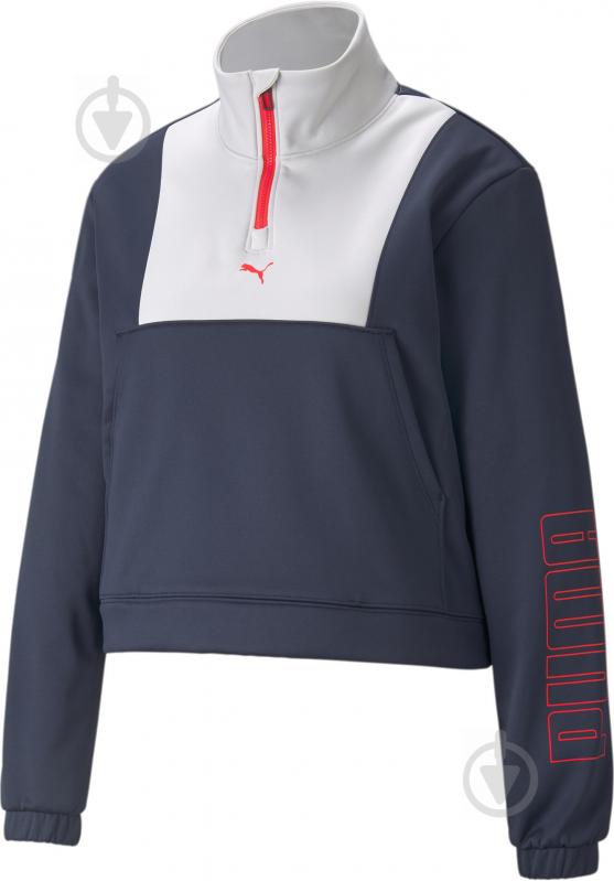 Джемпер Puma Train PWR Fleece Logo 1 4Zip 52093666 р. XS синий - фото 1