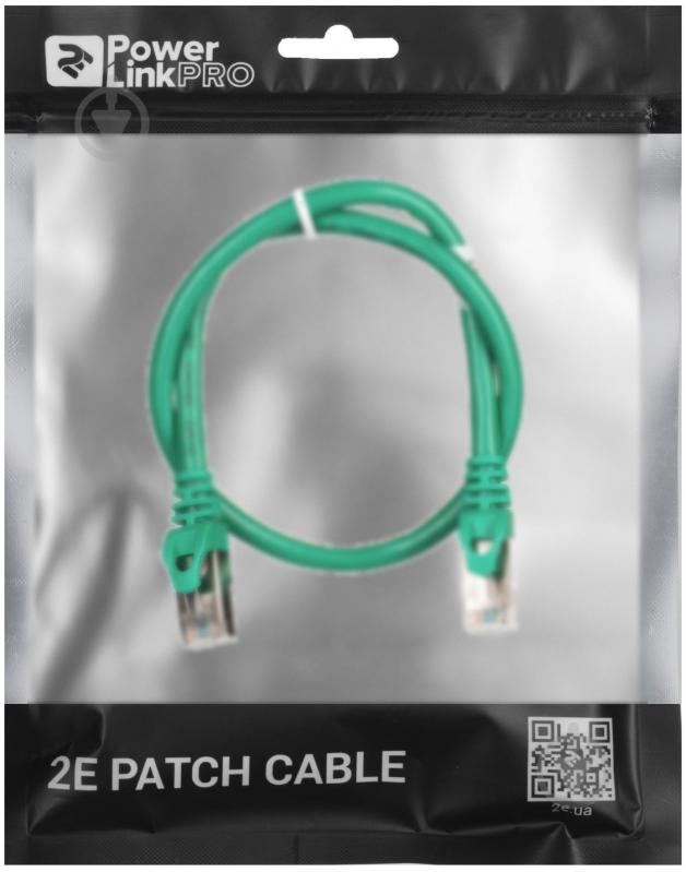 Патч-корд 2E PC6SFTPCOP - 050GRN Cat 6 / RJ45 / 27AWG 0,5 м зелений - фото 3