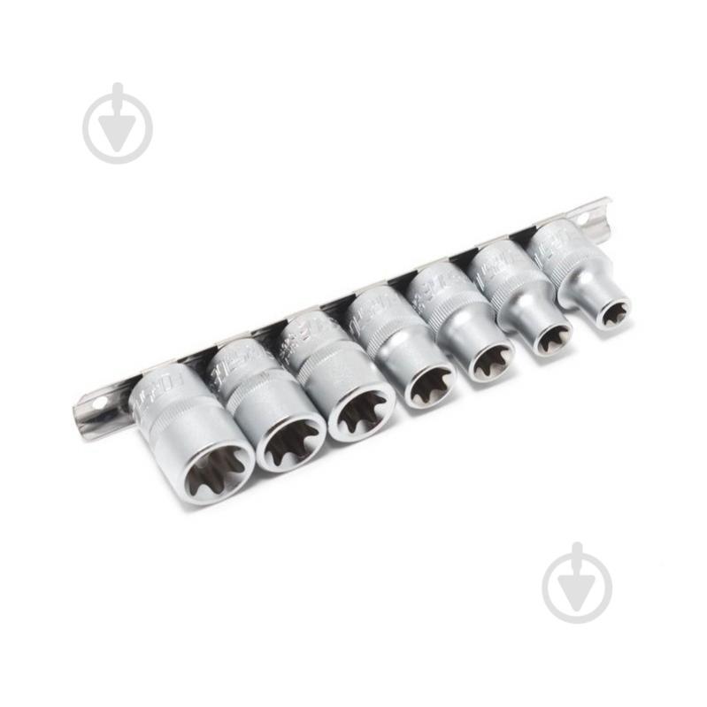 Набор головок Е-профиль 1/2''(E10,E12,E14,E16,E18,E20,E22), на планке Forsage 7 шт. F-4073 - фото 2 Набор головок Е-профиль 1/2''(E10,E12,E14,E16,E18,E20,E22), на планке Forsage 7 шт. F-4073 - фото 2