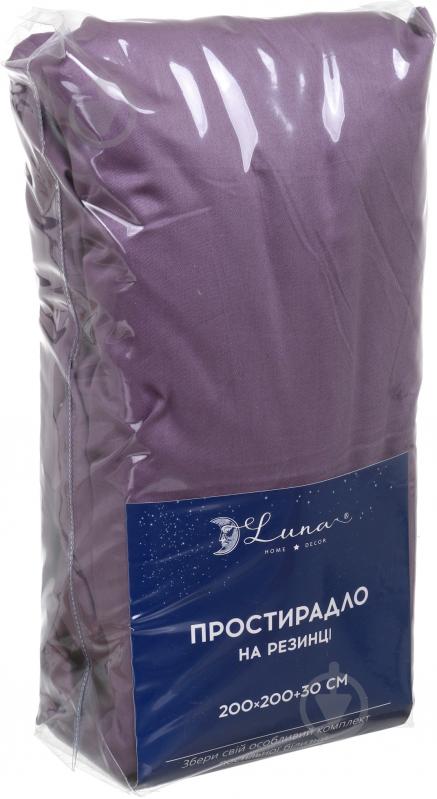 Простынь на резинке Solid 200x200 см фиолетовыйфиолетовый Luna - фото 3