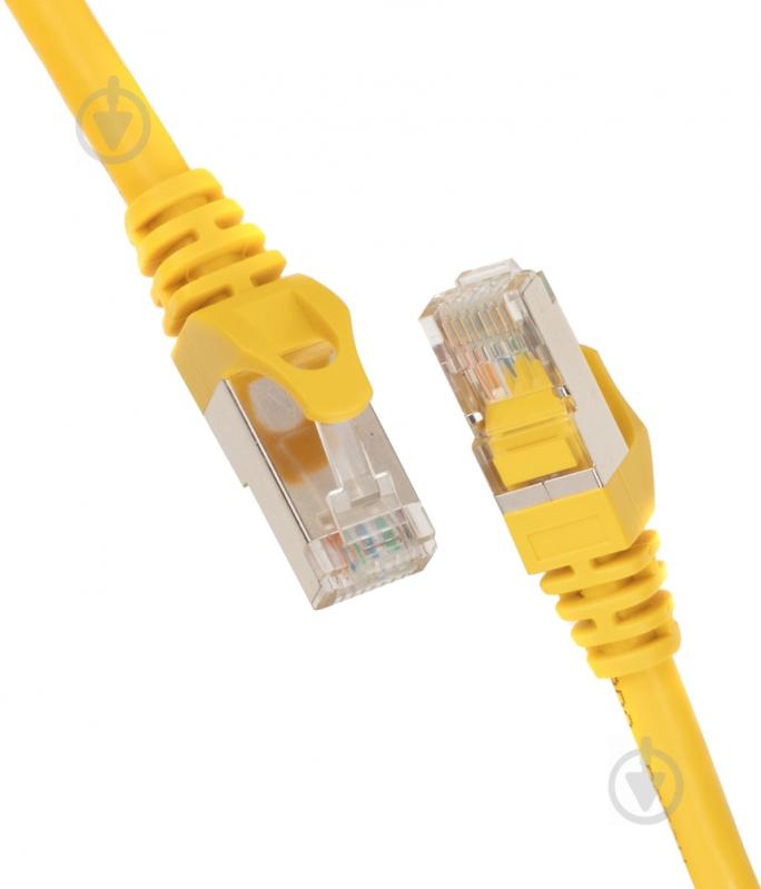 Патч-корд 2E PC6SFTPCOP - 100YLW Cat 6 / RJ45 / 27AWG 1 м жовтий - фото 1