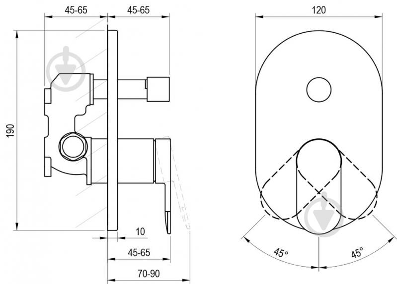 Верхняя часть смесителя для ванны Ravak CR II 065.00CR.O2.RB070 - фото 2