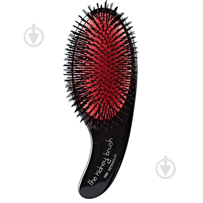 Щітка для волосся Olivia Garden Dry Detangler Kidney Brush BR-KI1PC-DDRED чорний із червоним - фото 1