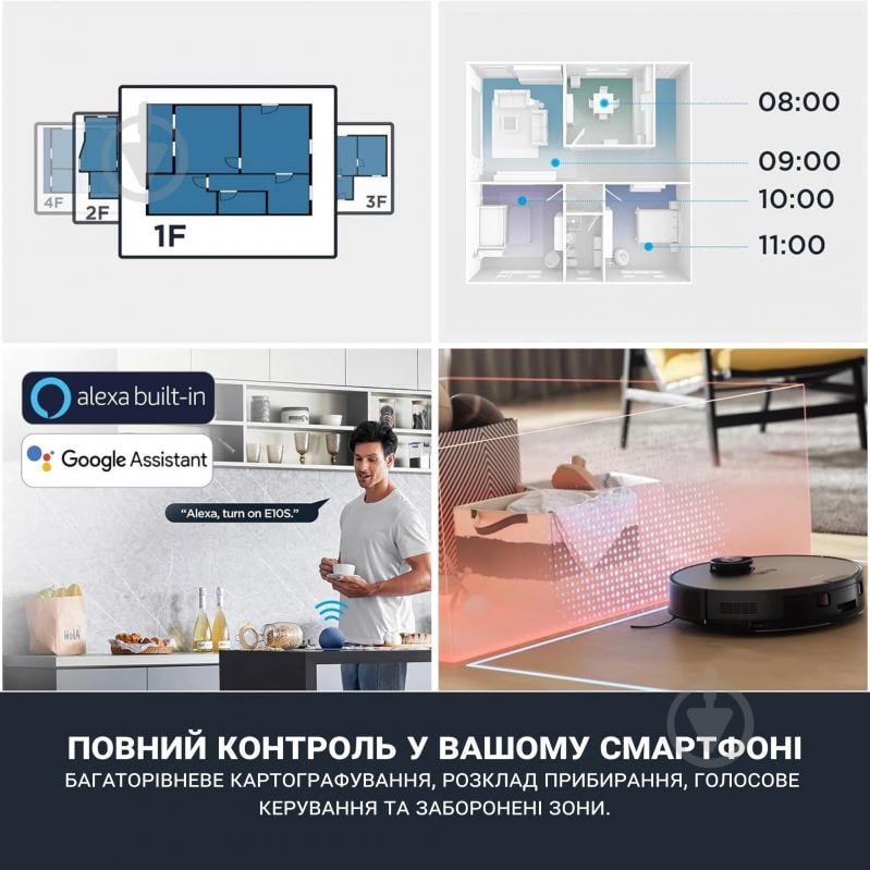 Робот-пилосос мийний Eureka E10S black - фото 6