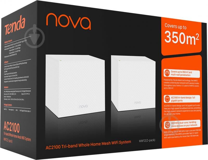 Wi-Fi-система TENDA Nova MW12 MESH AC2100 (MW12-KIT-2) - фото 4