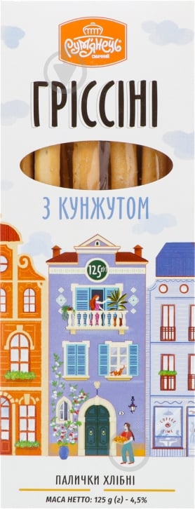Гриссини Хлібодар палочки хлебные с кунжутом 125 г - фото 1