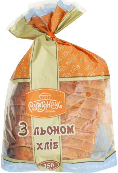 Хліб Хлібодар Заварний з льоном нарізний 0,350 г 4820062051620 - фото 1