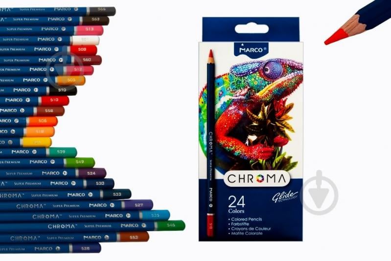 Олівці кольорові Chroma 24 шт. 8010-24CB Marco - фото 1 Олівці кольорові Chroma 24 шт. 8010-24CB Marco - фото 1