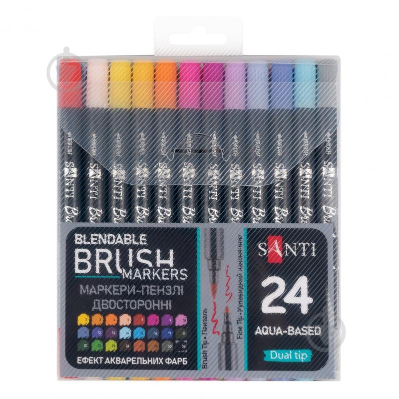 Набор маркеров Santi Brush Marker 24 мульти 391056 - фото 1