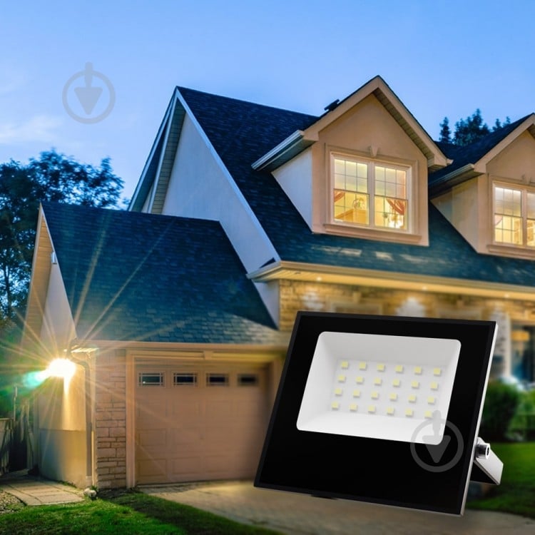 Прожектор світлодіодний LEDCOIN 20 Вт IP65 чорний 80480 - фото 2 Прожектор світлодіодний LEDCOIN 20 Вт IP65 чорний 80480 - фото 2