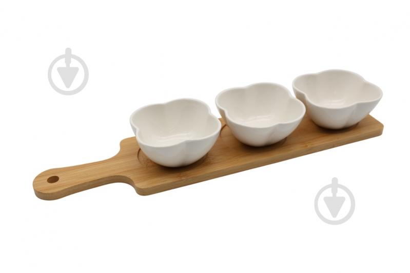 Набор пиал Eurogold на подставке 4 предмета фигурные - фото 2 Набор пиал Eurogold на подставке 4 предмета фигурные - фото 2