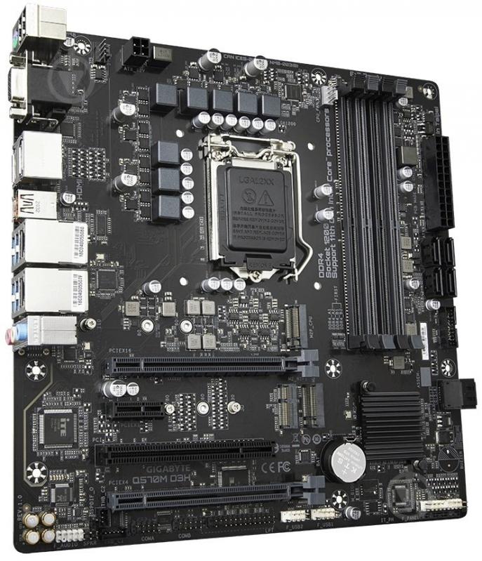 Материнская плата Gigabyte Q570M D3H (Socket 1200, Intel Q570, mirco ATX) - фото 2