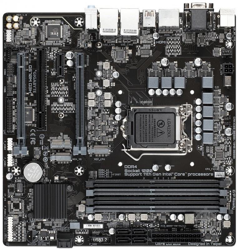 Материнская плата Gigabyte Q570M D3H (Socket 1200, Intel Q570, mirco ATX) - фото 3