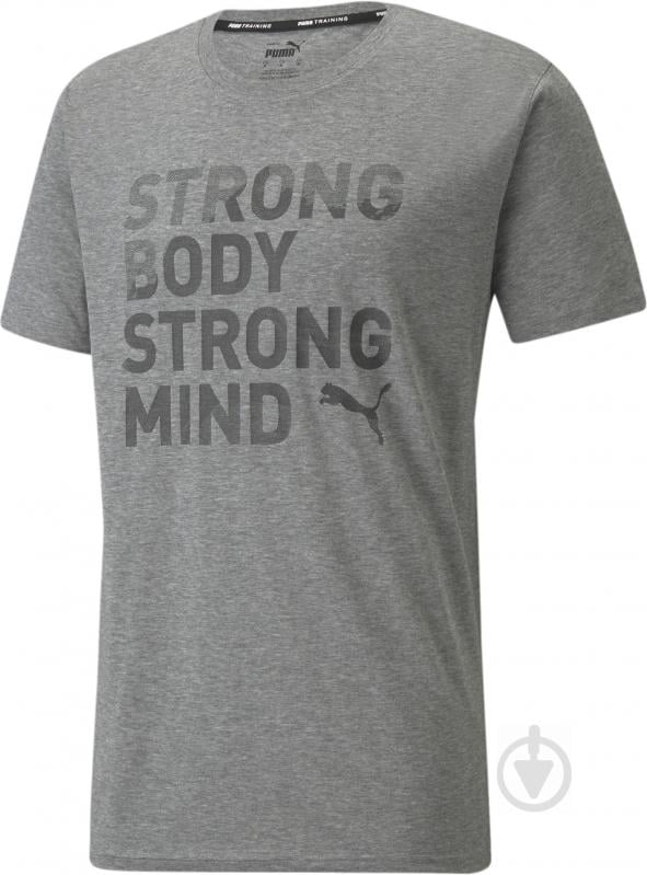 Футболка Puma Performance Slogan SS Tee 52091003 р.2XL серый - фото 1