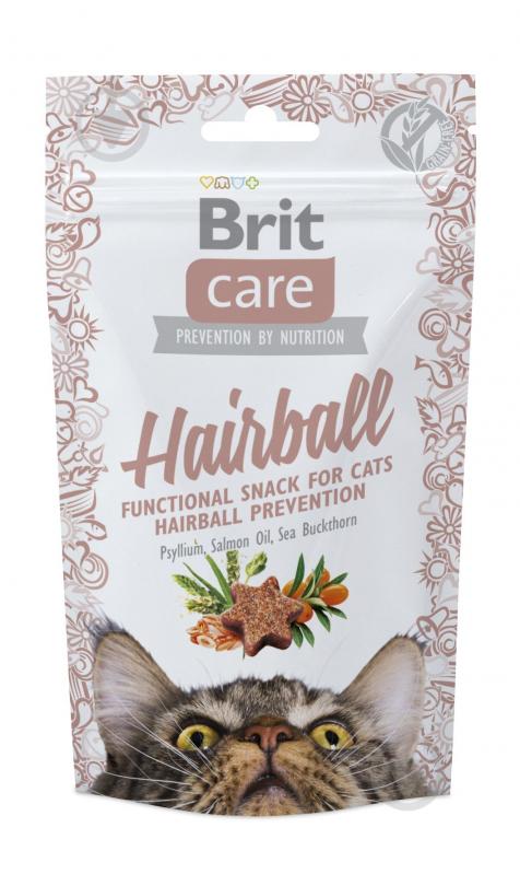 Ласощі Brit Care Hairball для профілактики появи грудок шерсті, з качкою, 50 г - фото 1