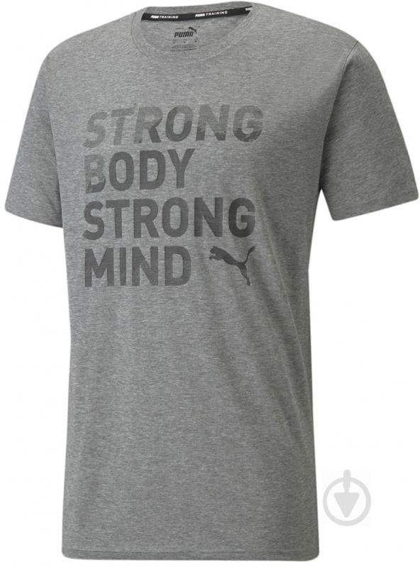 Футболка Puma Performance Slogan SS Tee 52091003 р.XL серый - фото 1