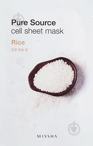 Маска MISSHA Pure Source Cell Sheet Mask Rice тканинна 21 г - фото 1