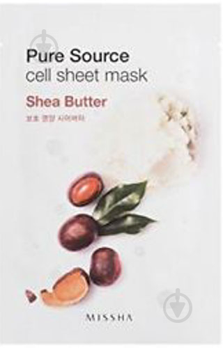 Маска MISSHA Pure Source Cell Sheet Mask Shea Butter тканевая 21 г - фото 1